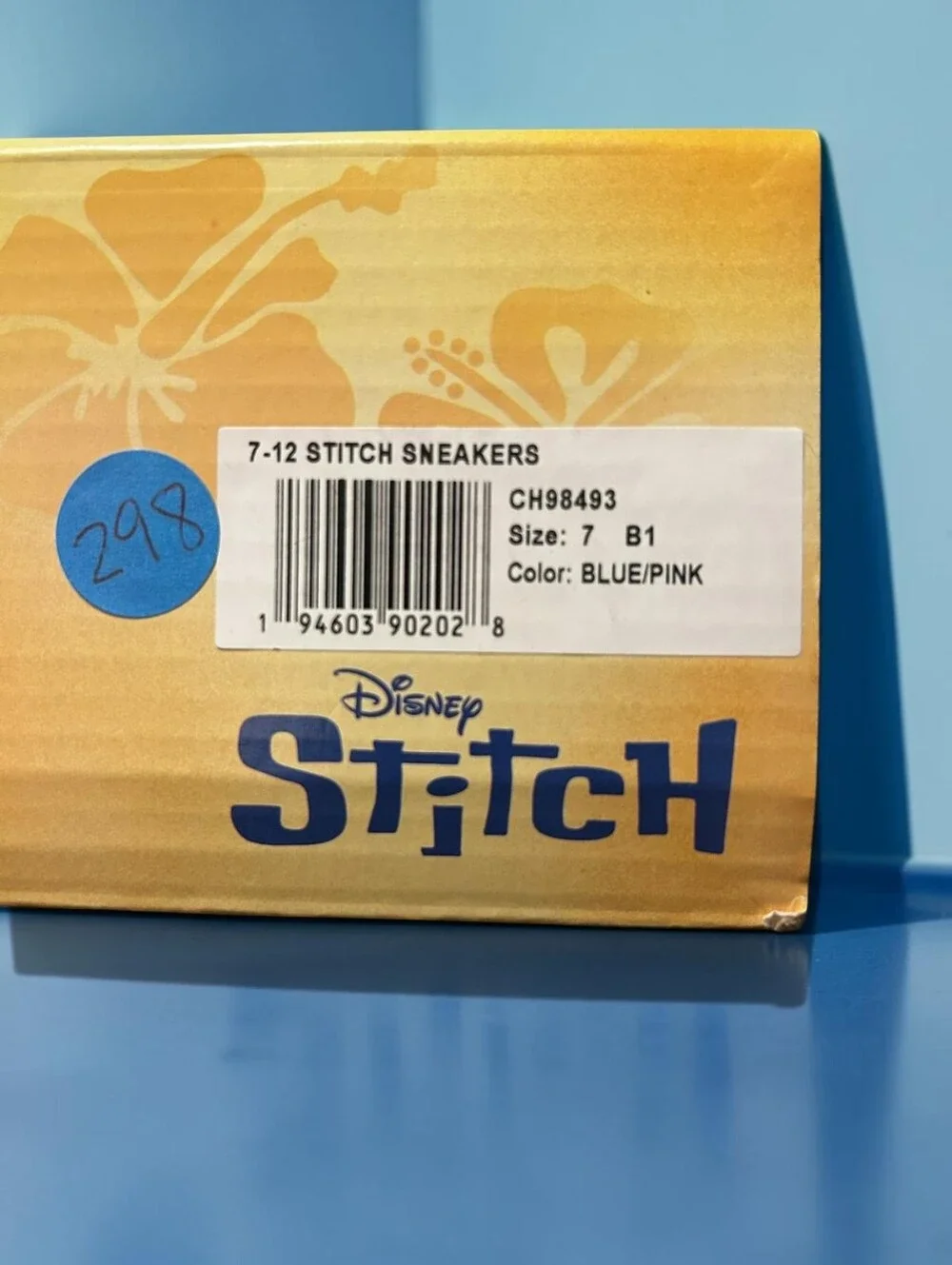 Disney Pink and Light Blue Stitch & Angel Velcro Kids Sneakers